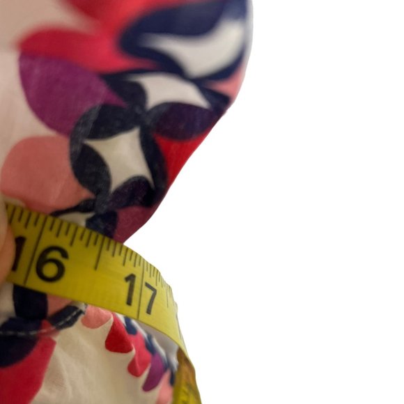 Boden White Multicolor Circle Print Wide Shoulder V Neck Long Tunic Top 4 - Picture 8 of 9